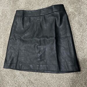 NWT J CREW Factory Faux Leather Mini A-Line Skirt Women's Size 10 Black NEW